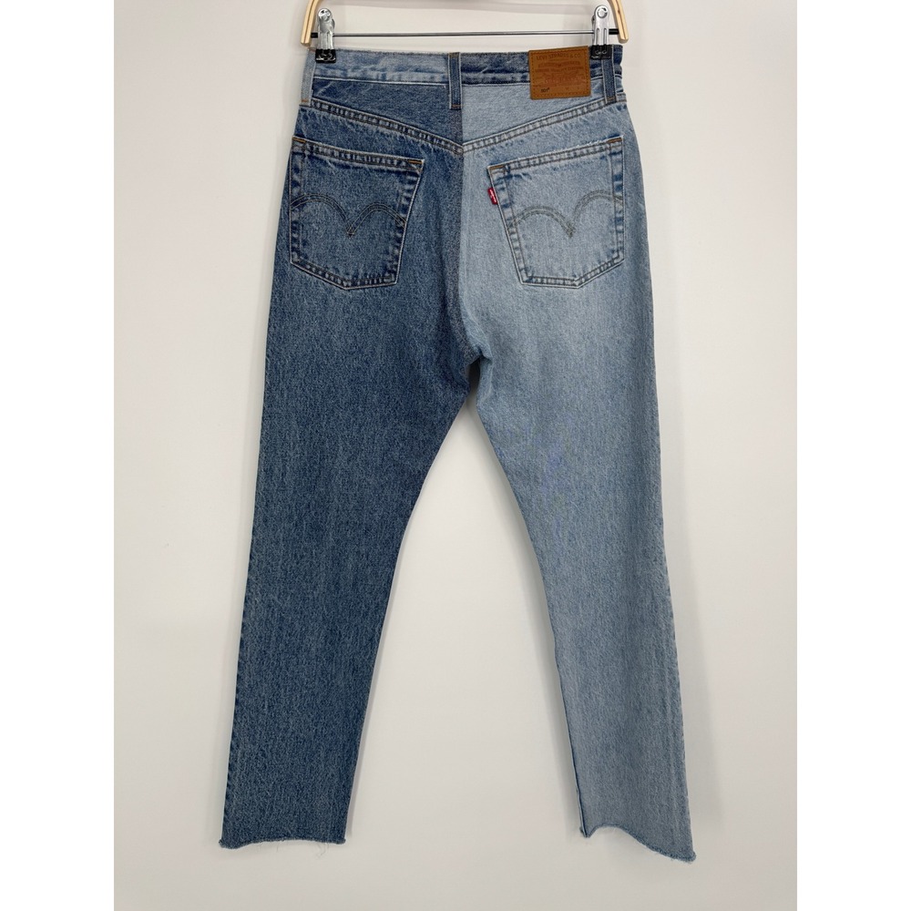 Levi's Premium 501 Original Two Tone Jeans 27 Blue High Rise Straight Leg Denim - Picture 7 of 12